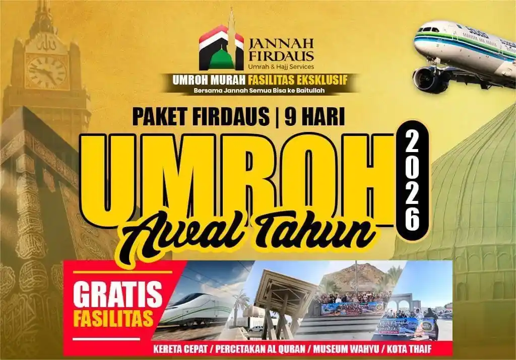 Paket umroh Firdaus awal tahun 2026 dengan fasilitas unggulan dan bimbingan profesional